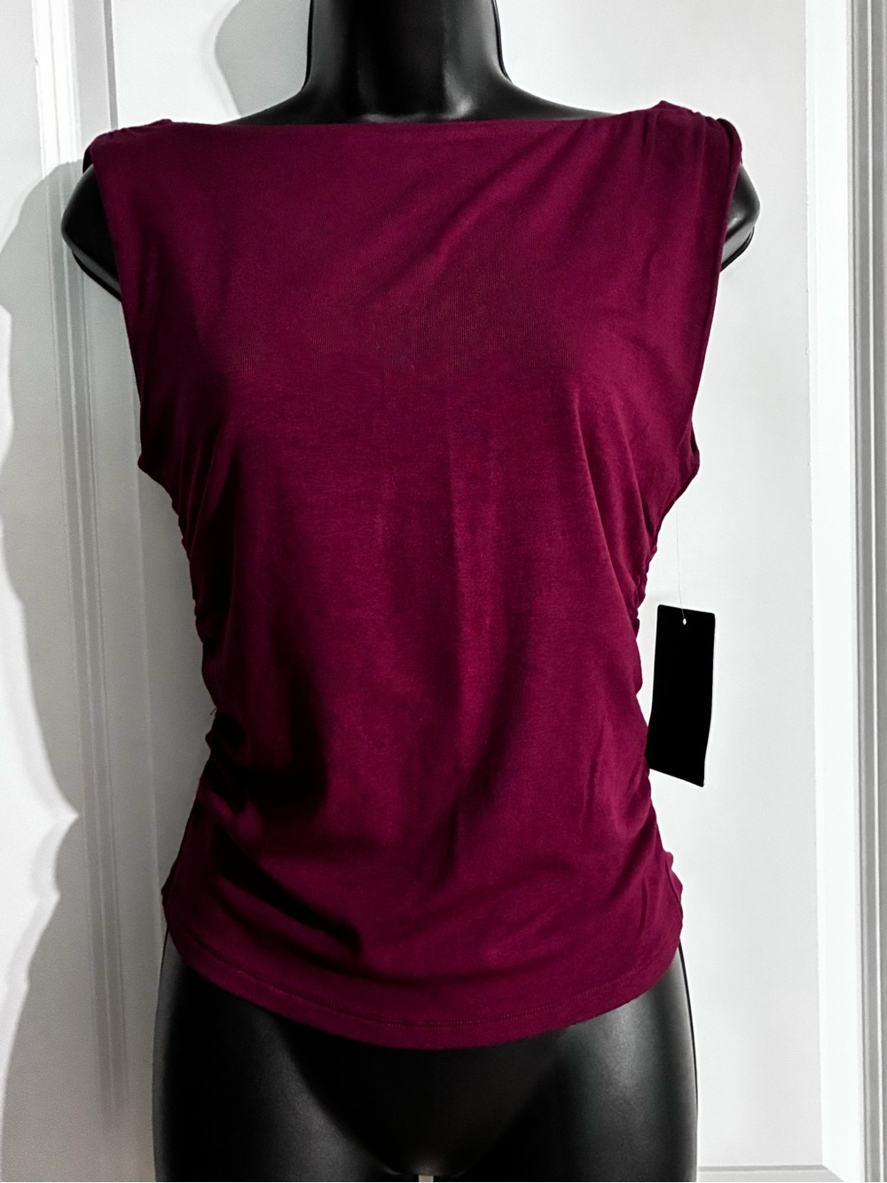 NWT Fifty Street Sleeveless Boatneck Top in Deep Berry